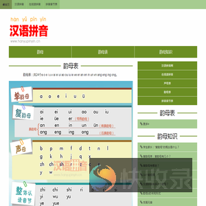 韵母表:声母表和韵母表