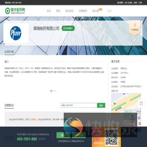 辉瑞制药有限公司招聘信息
