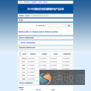 2014年湖南省农机补贴目录